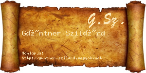 Güntner Szilárd névjegykártya