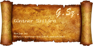 Güntner Szilárd névjegykártya